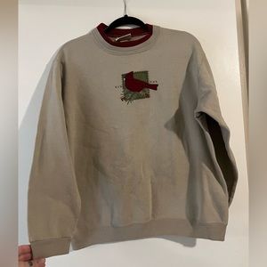 Vintage embroidered cardinal pullover